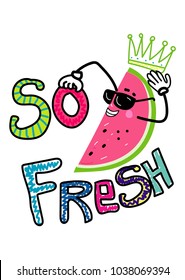 so fresh,t-shirt print poster vector illustration