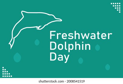 Freshwater Dolphin Day vector template