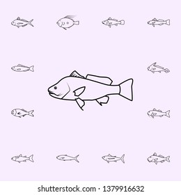 freshwater drum icon. Fish icons universal set for web and mobile