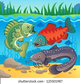 Freshwater fish theme image 3 - vector illustration.