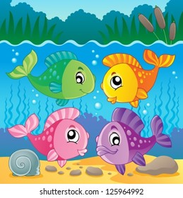 Freshwater fish theme image 7 - vector illustration.