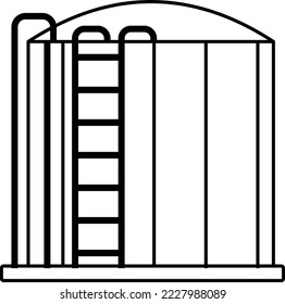 Freshwater Storage Silo Concept vector outline icon design, Water Treatment and Purification Plant symbol, Sterilization and Filtration Industry Sign, Desalination Biotechnology stock illustration