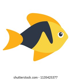
Freshwater tropical ram cichlid fish vector icon design 
