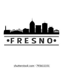 Fresno California USA USA Skyline Silhouette Stamp City Design Vector Art Template