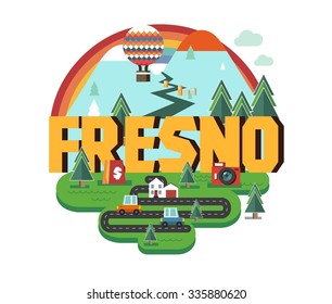 Fresno city logo in colorful vector