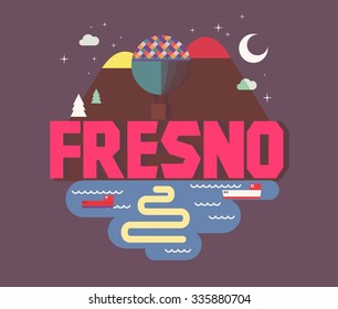 Fresno city logo in colorful vector