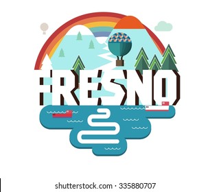 Fresno city logo in colorful vector