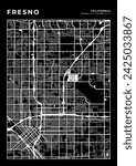 Fresno City Map, Cartography Map, Street Layout Map