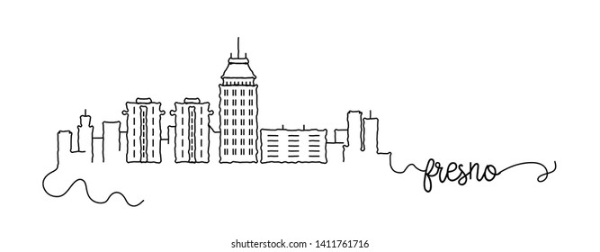 Fresno City Skyline Doodle Sign