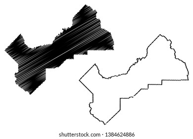 Fresno County, California (Counties in California, United States of America,USA, U.S., US) map vector illustration, scribble sketch Fresno map
