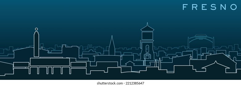 Fresno Multiple Lines Skyline and Landmarks