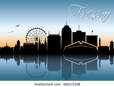 Fresno skyline - California - vector illustration