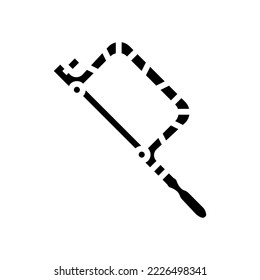 fret hand saw glyph icon vector. fret hand saw sign. isolated symbol illustration