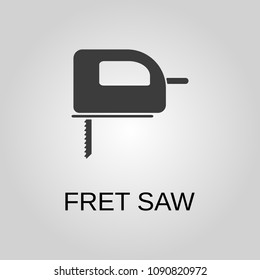 Fret saw icon. Fret saw symbol. Flat design. Stock - Vector illustration