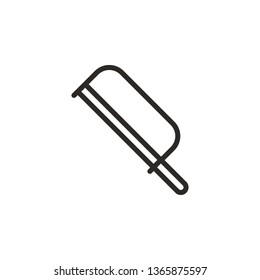 Fretsaw, hand saw vector icon. Element of design tool for mobile concept and web apps vector. Thin line icon for website design and development, app development. Vector icon