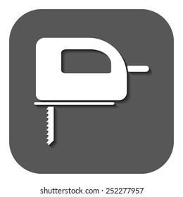 The fretsaw icon. Fretsaw symbol. Flat Vector illustration. Button