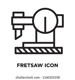 Fretsaw icon vector isolated on white background, Fretsaw transparent sign , line symbol or linear element design in outline style