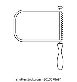 Fretsaw vector icon.Outline vector icon isolated on white background fretsaw.