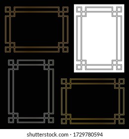 fretwork metallic vector frames graphics