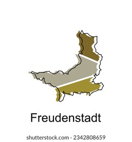 Freudenstadt City of German map vector illustration, vector template with outline graphic sketch style isolated on white background