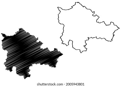 Freudenstadt district (Federal Republic of Germany, rural district, Baden-Wurttemberg State) map vector illustration, scribble sketch Freudenstadt map