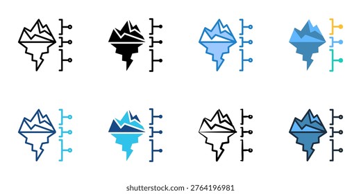 Freudian theory icons set multiple style collection. Editable stroke 

