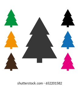 Frey flat style conifer, spruce on white background. Fir-tree, Spruce icon, conifer vector eps10 .