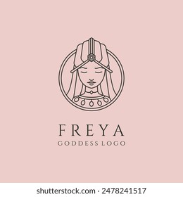 freya goddess love line art logo vector symbol illustration design