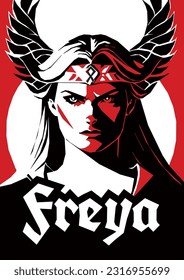 Freya warrior goddess of beauty norse and german mythology woman rune poster