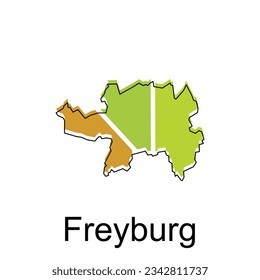 Freyburg Stadt Deutsch Karte, Vektorgrafik, Vektorgrafik, Vektorgrafik-Vorlage mit Skizze-Stil einzeln auf weißem Hintergrund