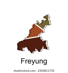 Freyung City of German map vector illustration, vector template with outline graphic sketch style isolated on white background