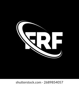 FRF-Logo. FRF-Schreiben. Logo-Design mit FRF-Buchstaben. Initialen FRF-Logo mit Kreis- und Großbuchstaben-Monogramm-Logo verbunden. FRF-Typografie für Technologie, Business und Immobilien Marke.