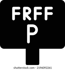 FRFF-Vektorgrafik auf transparentem Hintergrund. Hochwertige Symbole. Glyphen Vektorsymbole für Konzept und Grafikdesign. 
