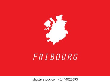 Fribourg canton outline map Switzerland region country state