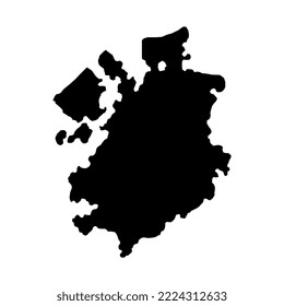 Landkarte Freiburg, Kantone Schweiz. Vektorgrafik.