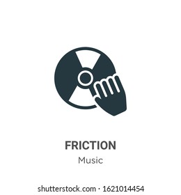 Friction glyph icon vector on white background. Flat vector friction icon symbol sign from modern music collection for mobile concept and web apps design.