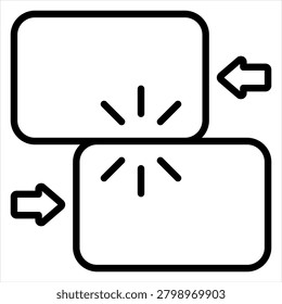 Friction Single Icon Outline Black