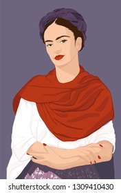 Frida Kahlo Portrait Illustration Mexico