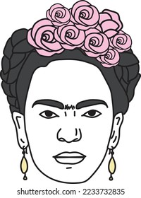 Frida Kahlo vector illustration portrait