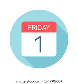 Friday 1 - Calendar Icon - Vector Illustration