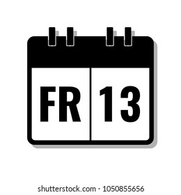 friday 13, black calendar flat vector illustration