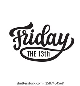 Friday the 13th. Hand lettering inscription.  Vector typography for social media, sites, party decorations, posters, banners, labels