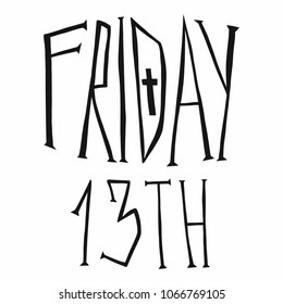 Friday the 13th handwriting word vector illustration 