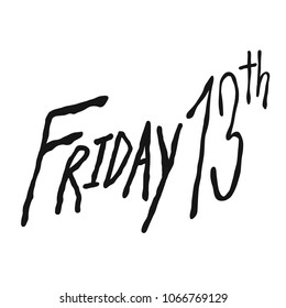 Friday the 13th handwriting word vector illustration 