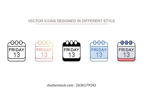 Friday 13th icon design with white background stock illustration