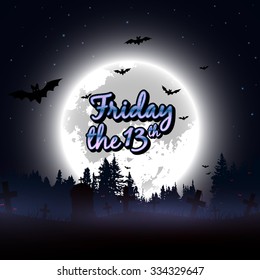 Friday the 13th message design background. Vector illustration