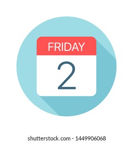 Friday 2 - Calendar Icon - Vector Illustration