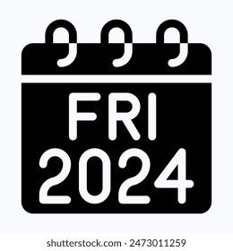 Friday 2024 Calendar, Vector Calendar. 