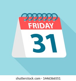 Friday 31 - Calendar Icon - Vector Illustration