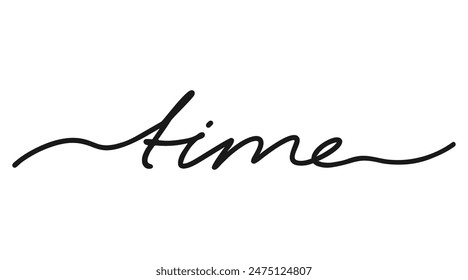Friday, black hand drawn one continuous line word. Single outline. Vector illustration
